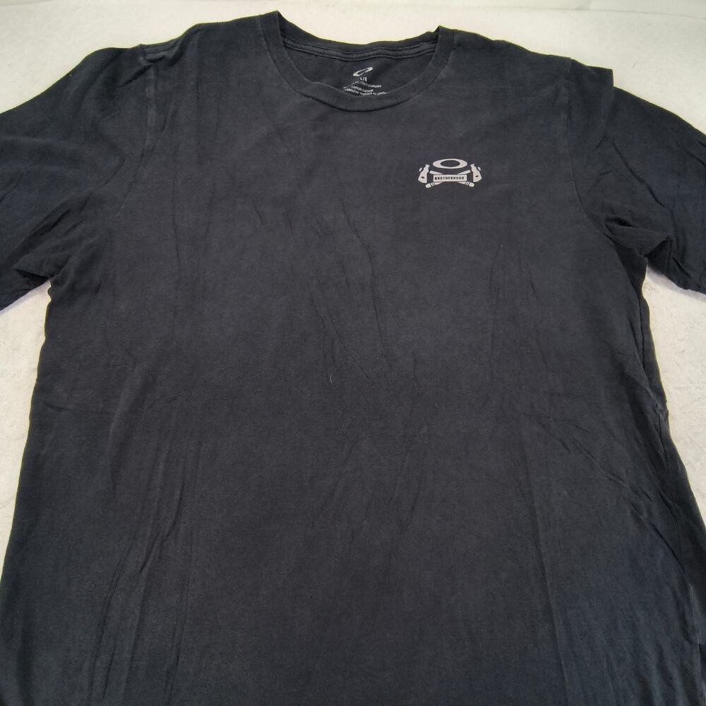 Oakley Crew Neck Graphic Short Sleeve Shirt Mens Size Large L Black White
